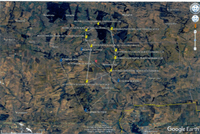 Желтым отмечено вероятное место пуска по данным голландских экспертов, синим — бельгийских экспертов, красным — сельскохозяйственное под Первомайским