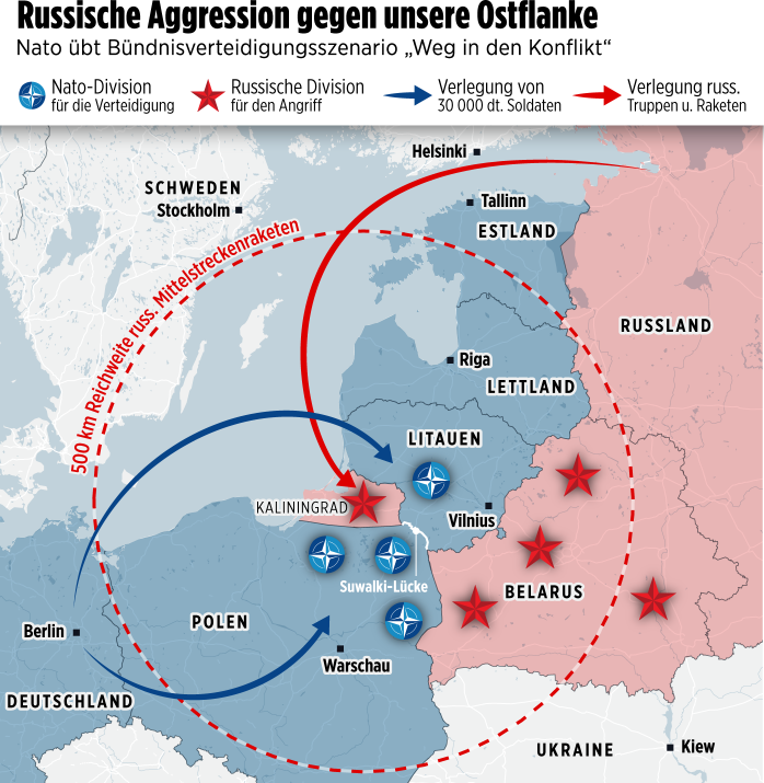 Сценарий войны между Россией и НАТО в Европе летом 2025 года по версии BILD
