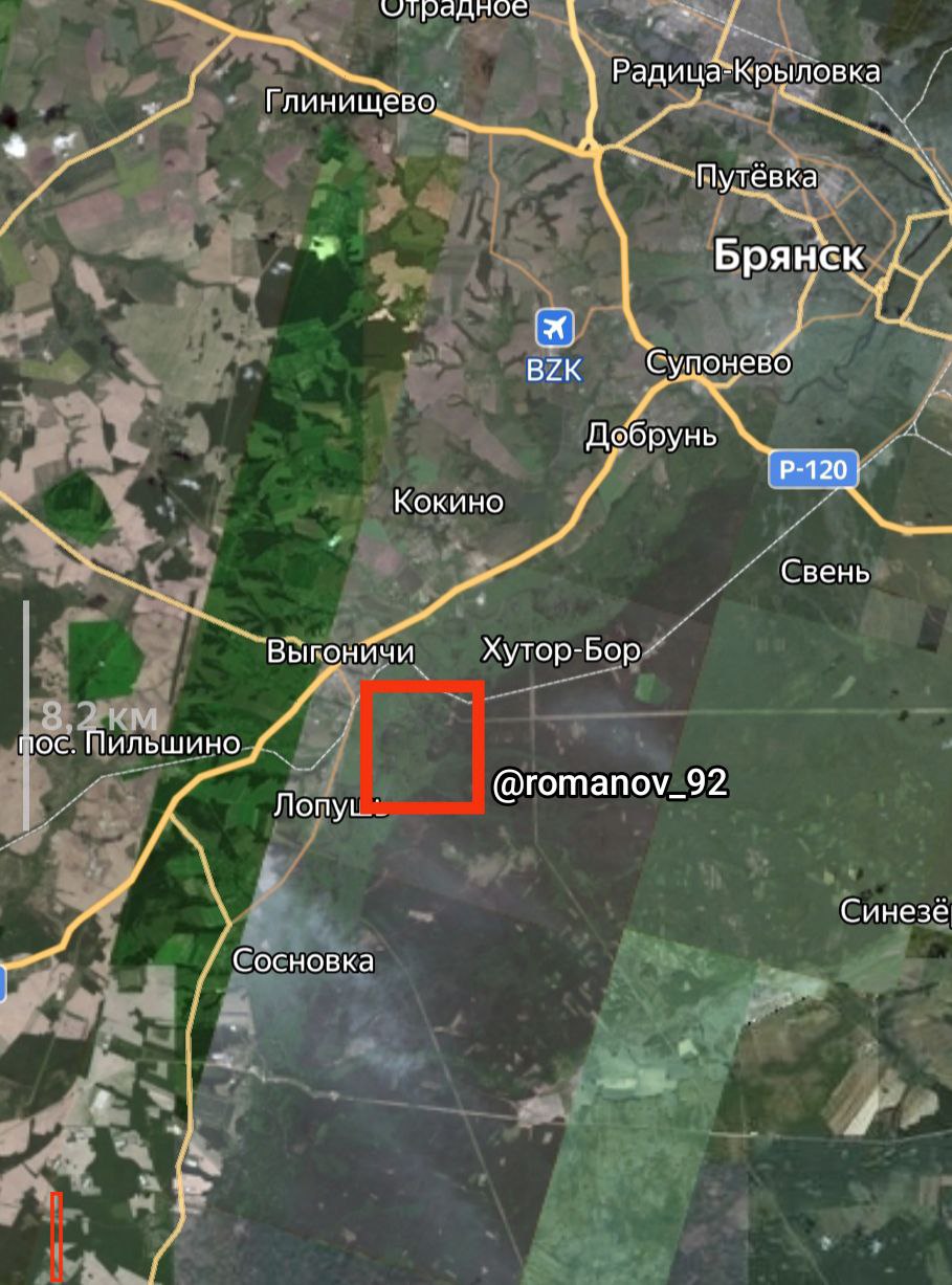 Место обнаружения украинской ДРГ в Брянской области по версии Владимира Романова