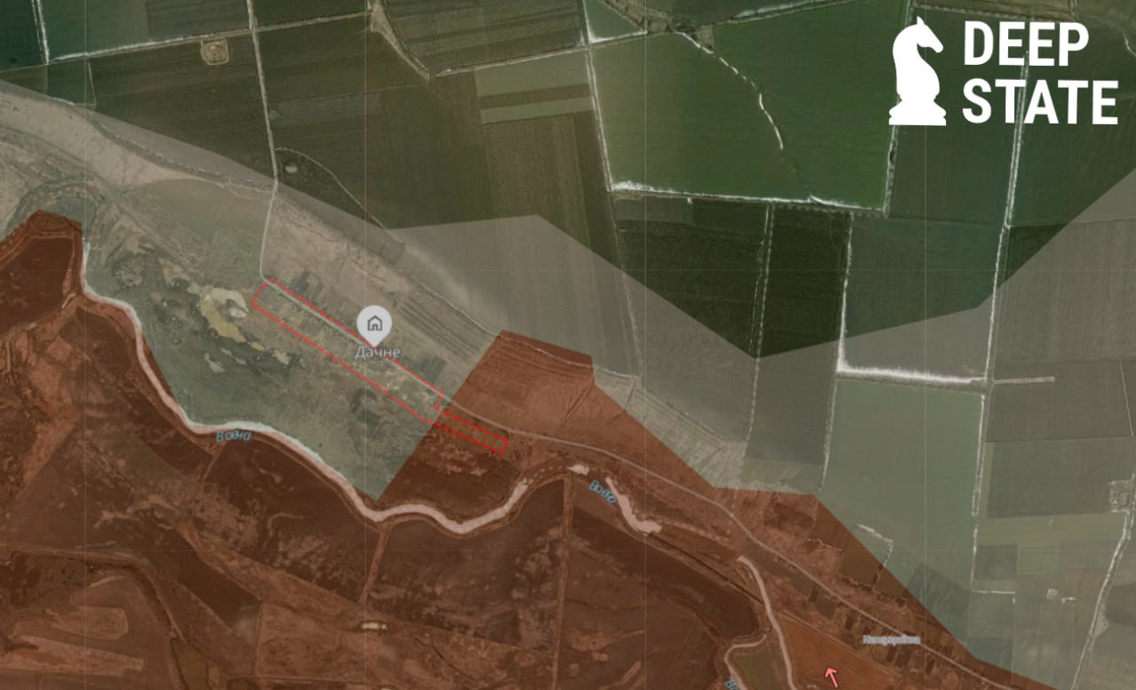 Ситуация в районе Дачного на южно-донецком направлении по версии DeepState