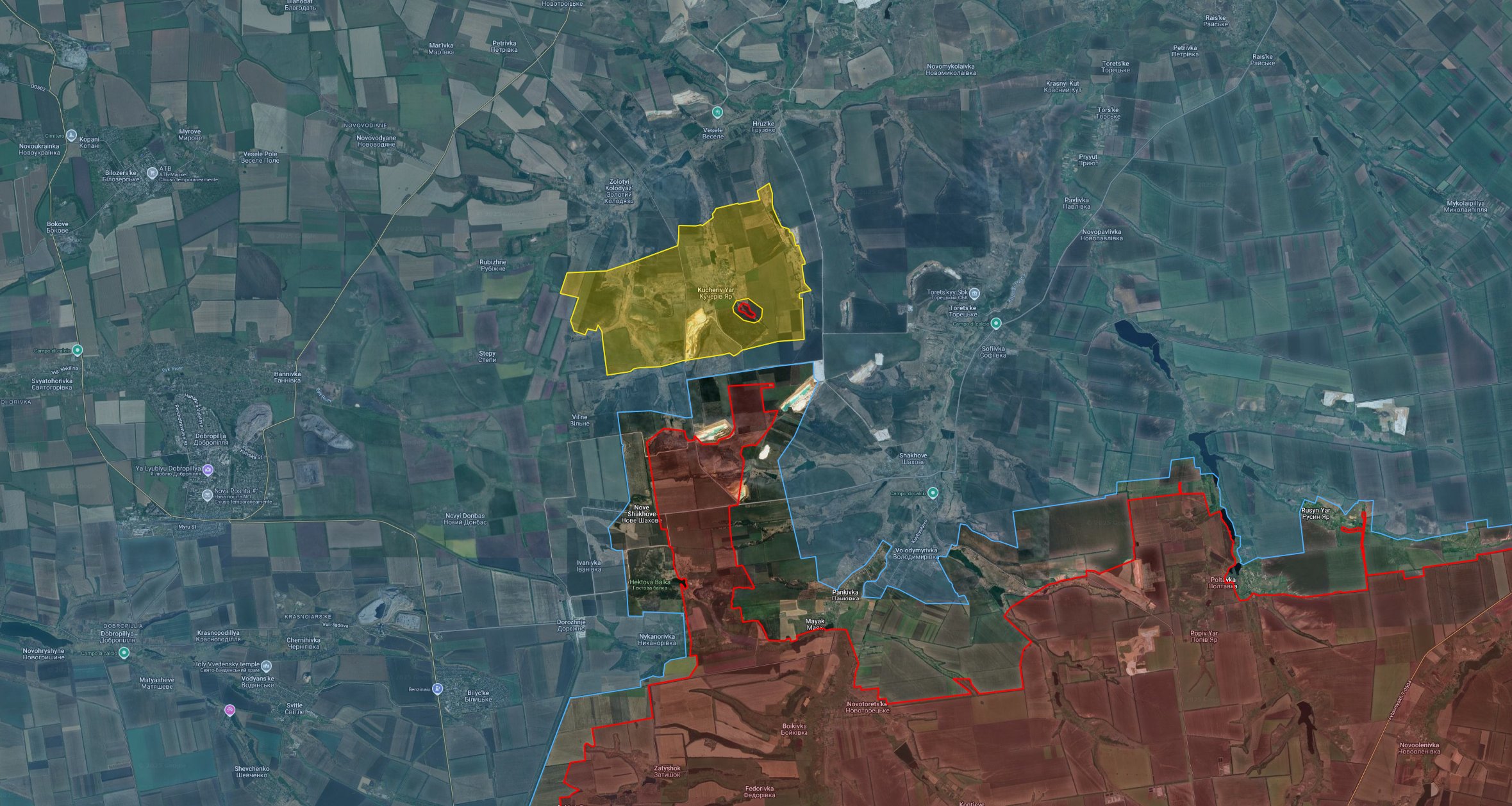 Ситуация в районе российского «прорыва» в сторону Доброполья по версии исследователя Playfra