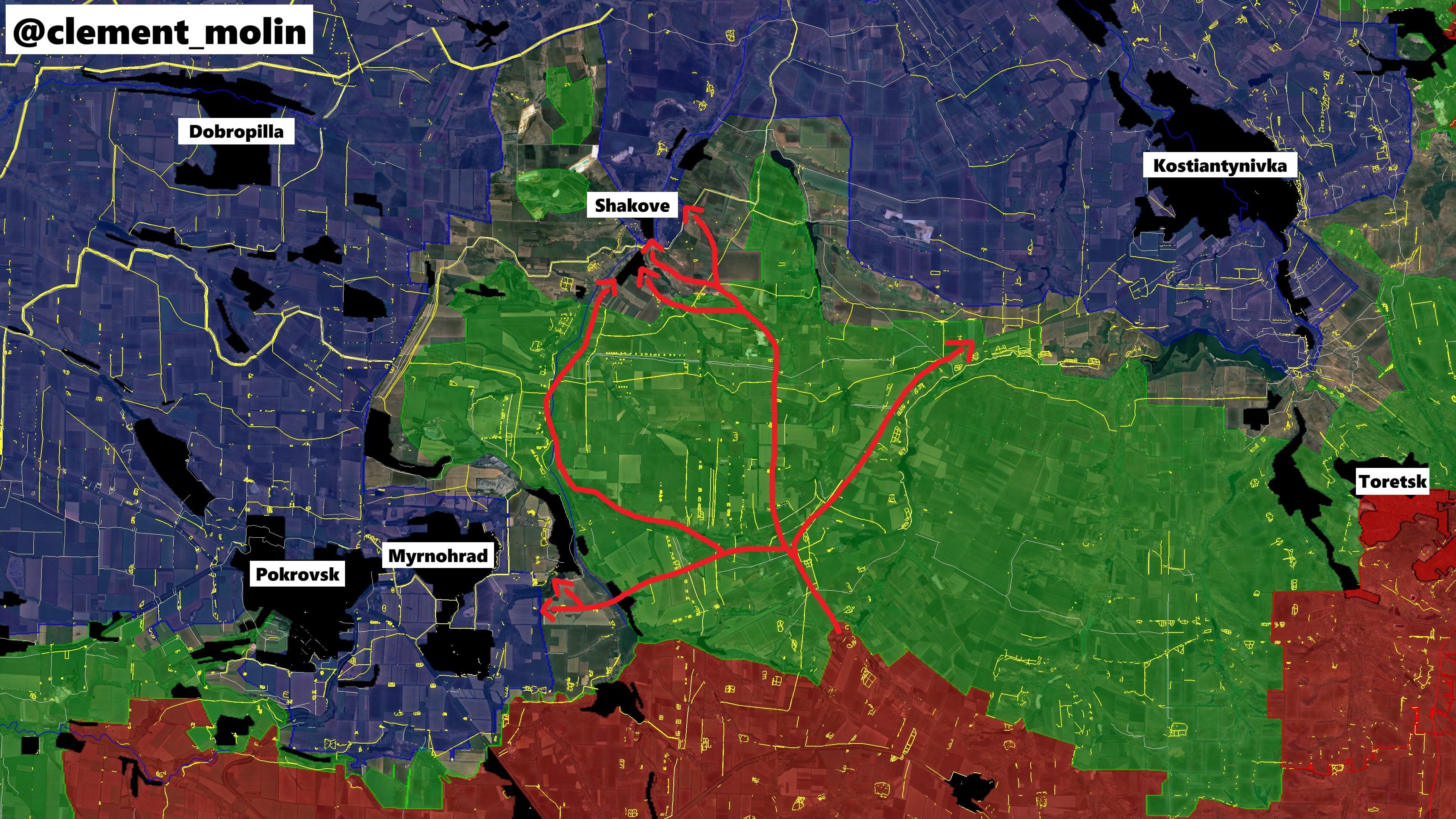 Ситуация на Добропольском выступе по версии исследователя под ником Clément Molin