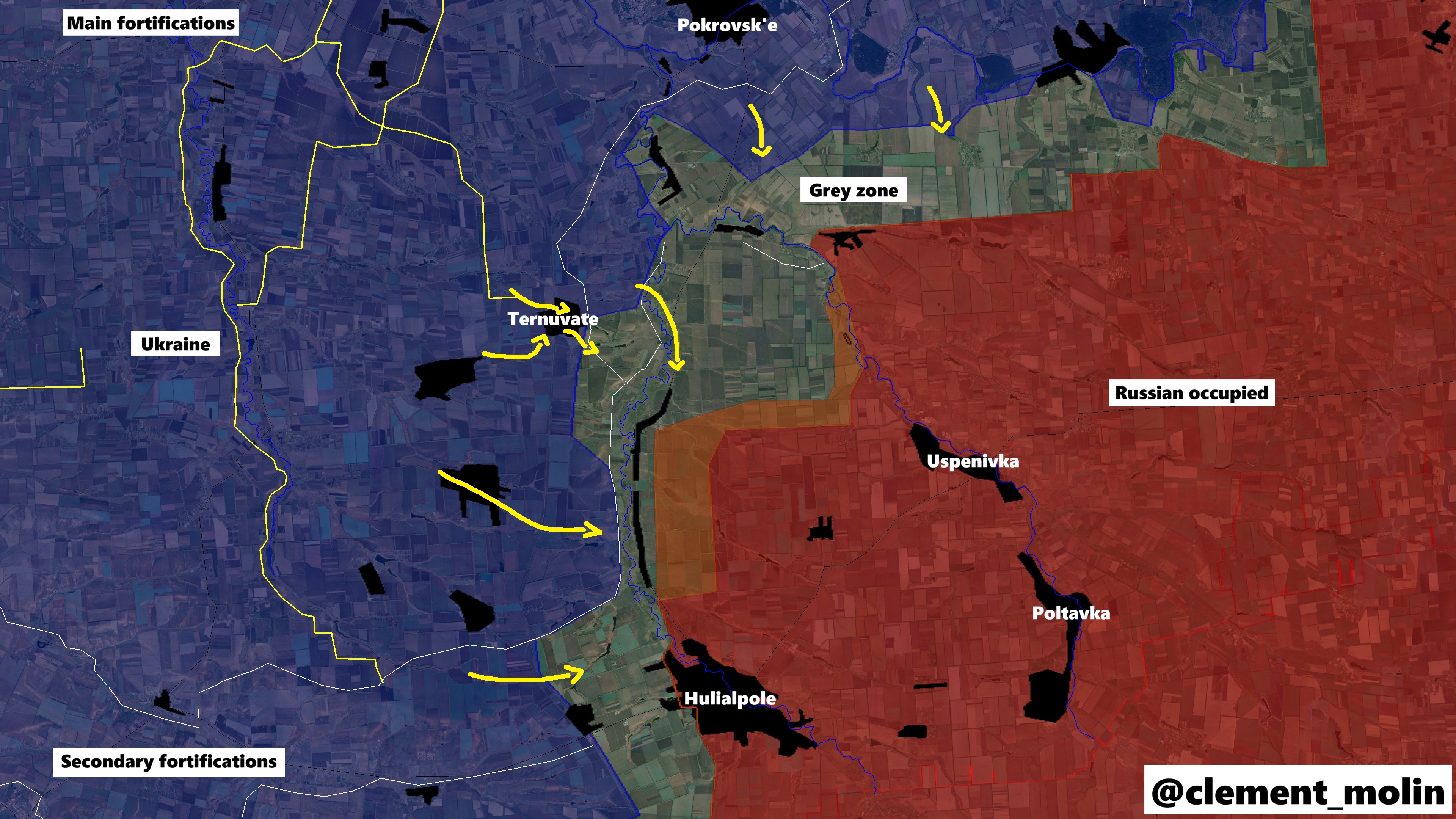 Ситуация на южно-донецком направлении по версии исследователя под ником Clément Molin