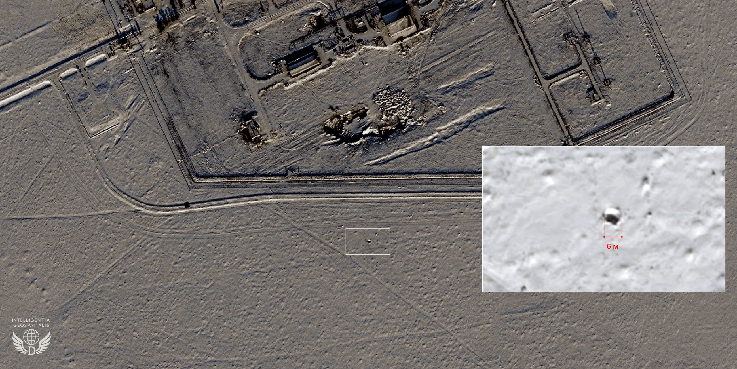 Спутниковый снимок вероятных последствий украинских ударов по полигону Капустин Яр в Астраханской области в январе 2026 года