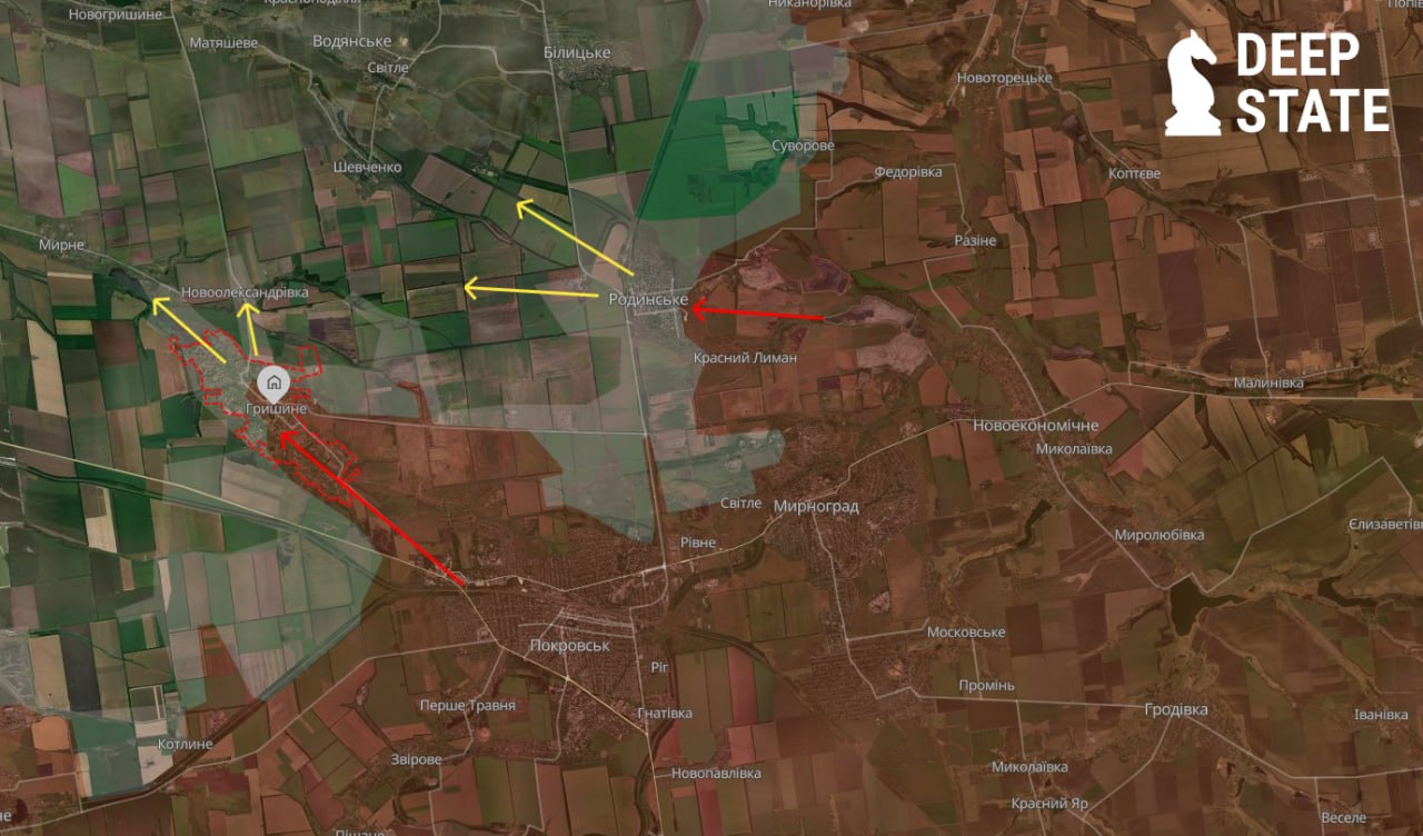 Ситуация на покровском направлении по версии DeepState