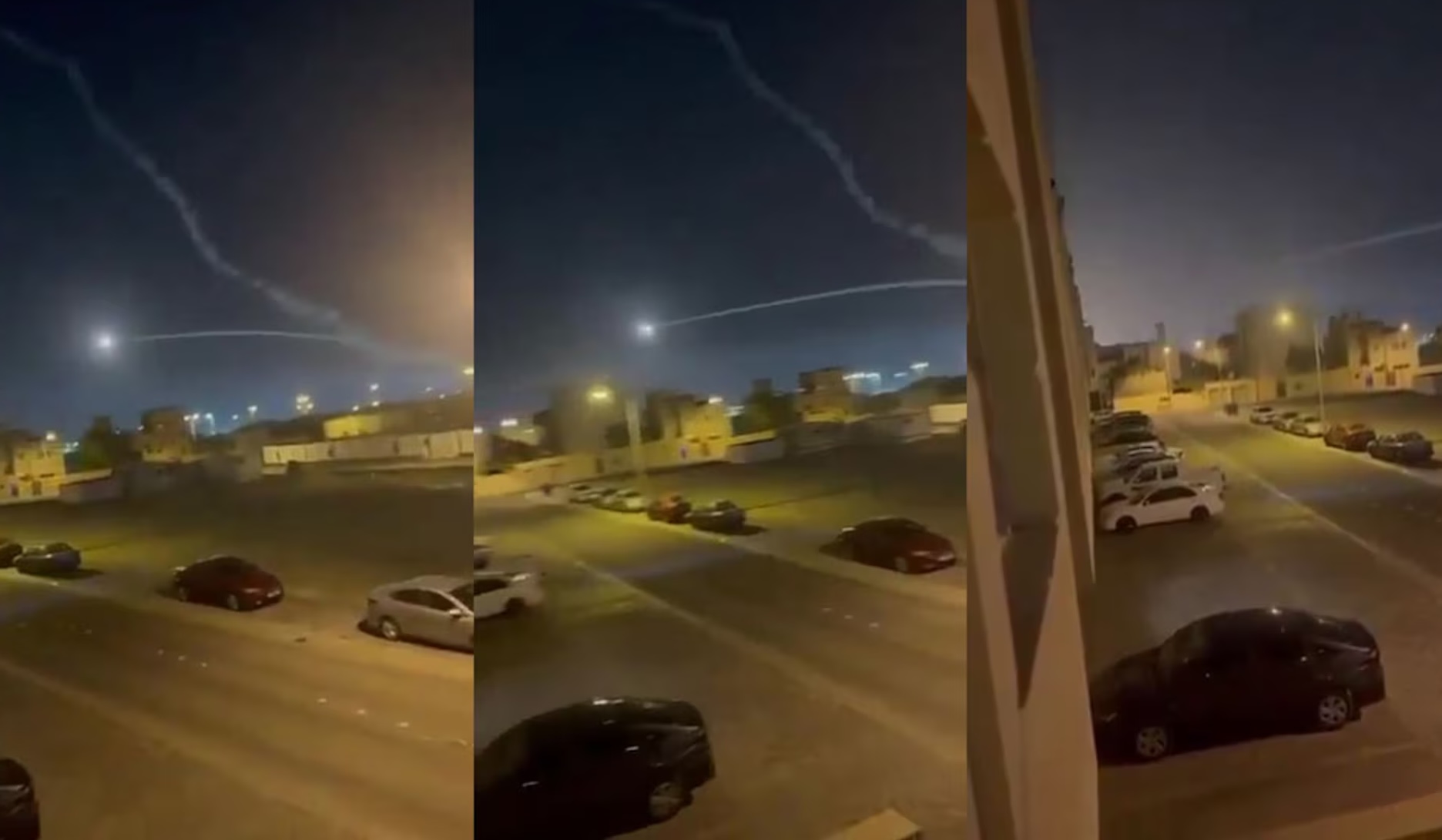 Ракета в небе над Бахрейном, 9 марта. Фото: соцсети / Reuters