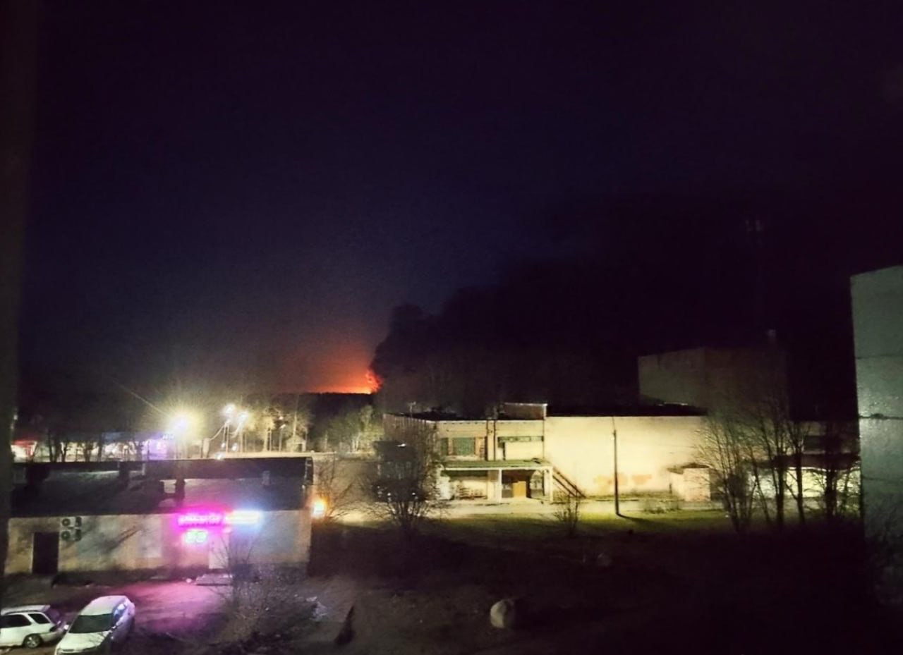 Пожар в порту Приморска, 23 марта. Фото: Telegram-канал Supernova+